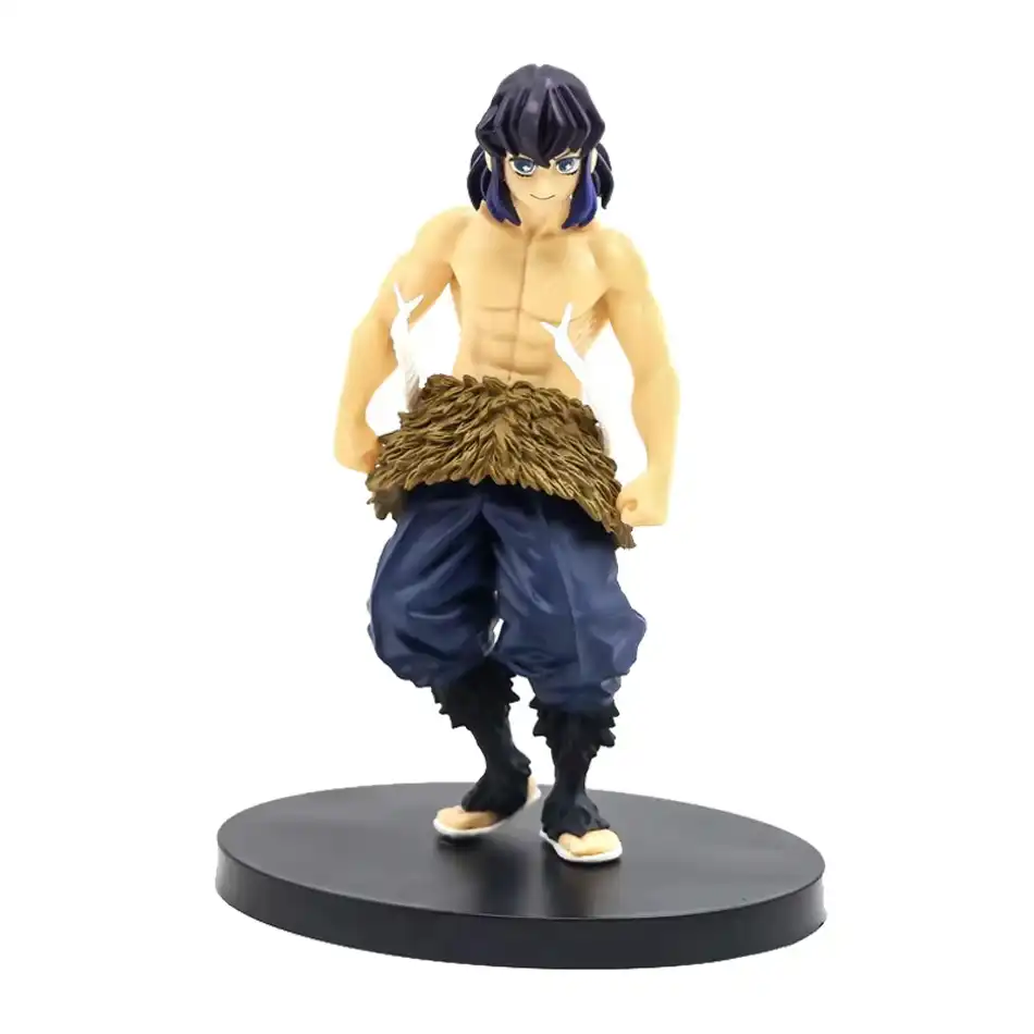 Nezuko anime figure in dynamic pose, displayed on stand..