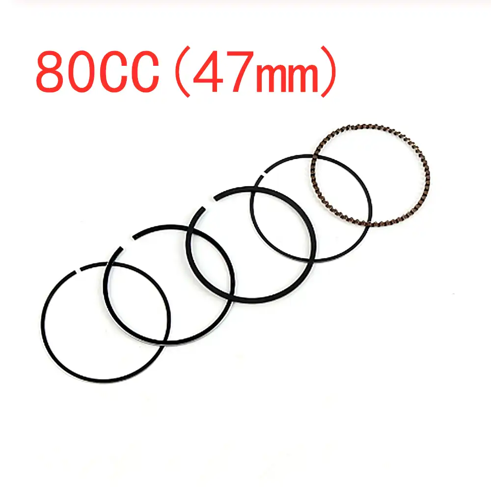 High-quality piston rings installed in GY6 engine cylinder showing proper fitment.