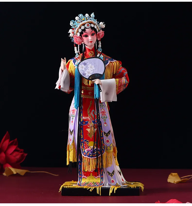 Multiple Chinese opera figurines displayed together showing character variety collection.