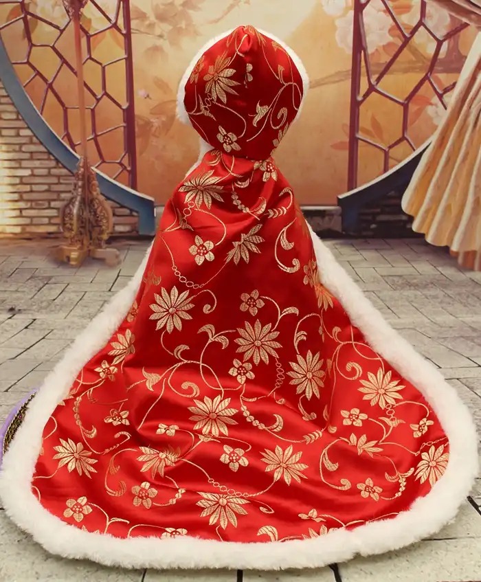 Handmade Chinese Hanfu doll dress front view showing traditional ancient costume design for 30cm BJD.