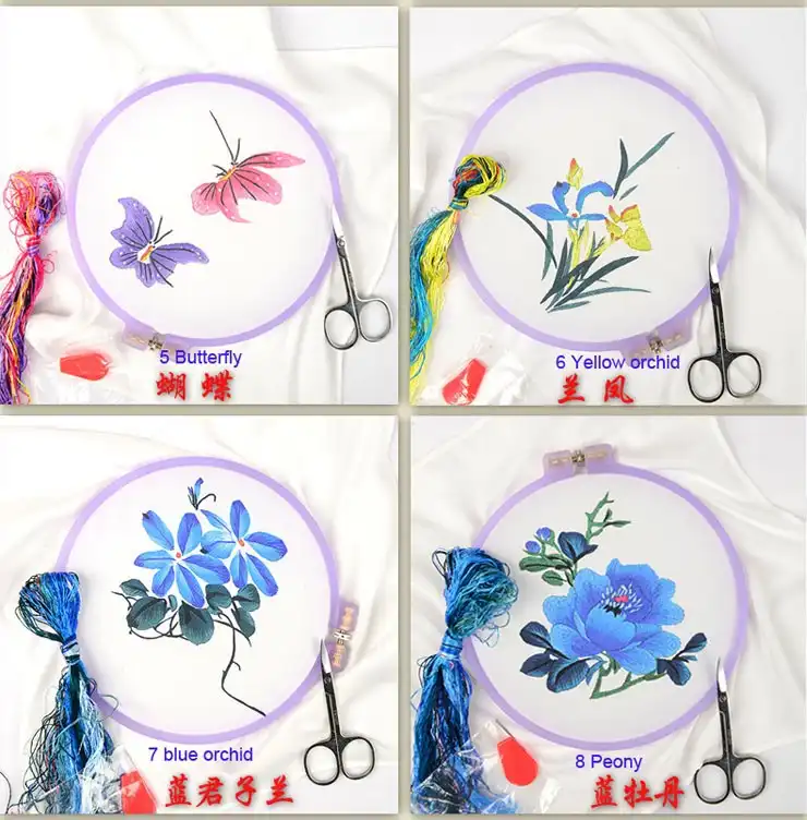 Finished Suzhou embroidery handkerchief showcasing traditional Chinese scenic artwork.