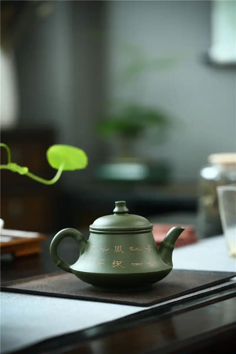 Authentic 230ml green kettle capacity demonstration perfect for individual and sharing tea sessions.