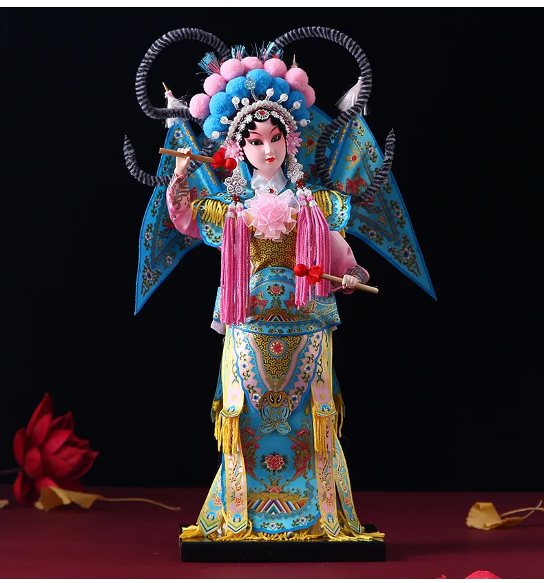 Comparison view showing different character types in Chinese opera figurine series.