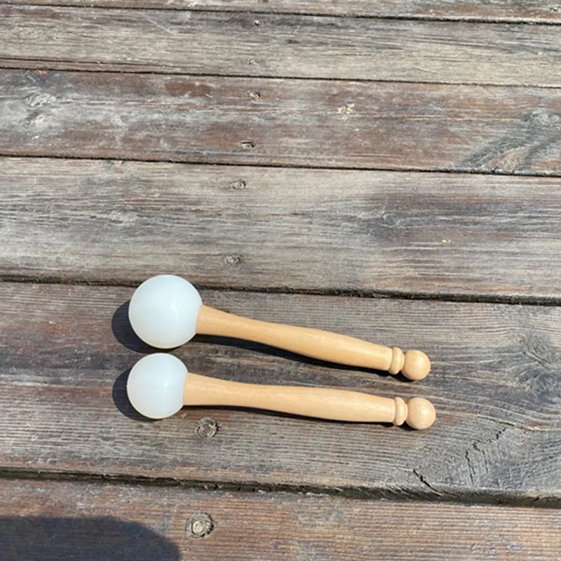 Gift packaging presentation of crystal bowl mallet set for meditation and healing enthusiasts.