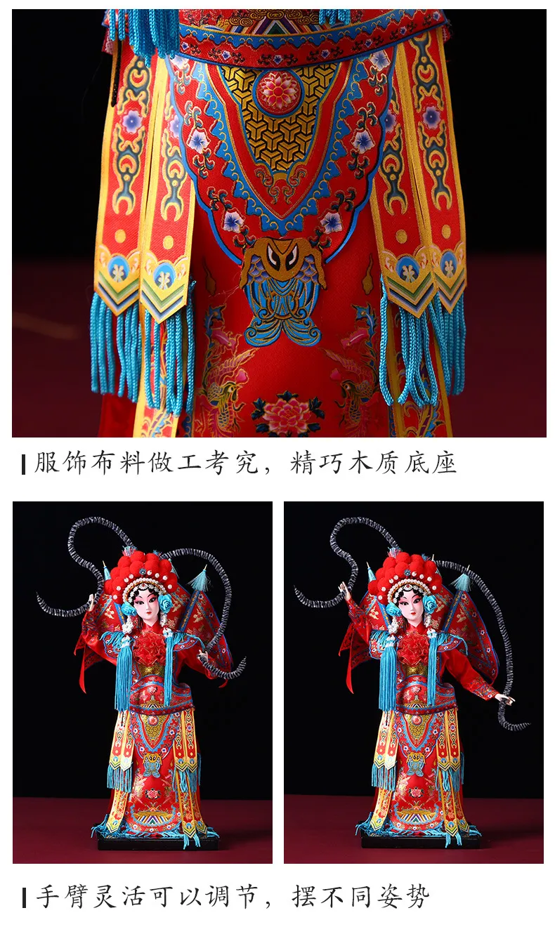 Traditional Chinese new year decoration featuring opera silk doll as centerpiece.