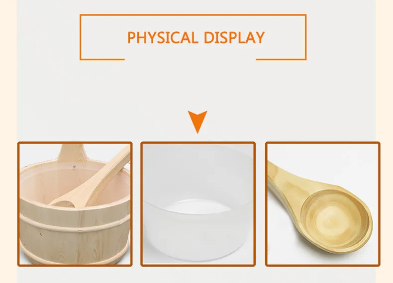 Wooden sauna accessories in steam room environment showing authentic traditional sauna culture.