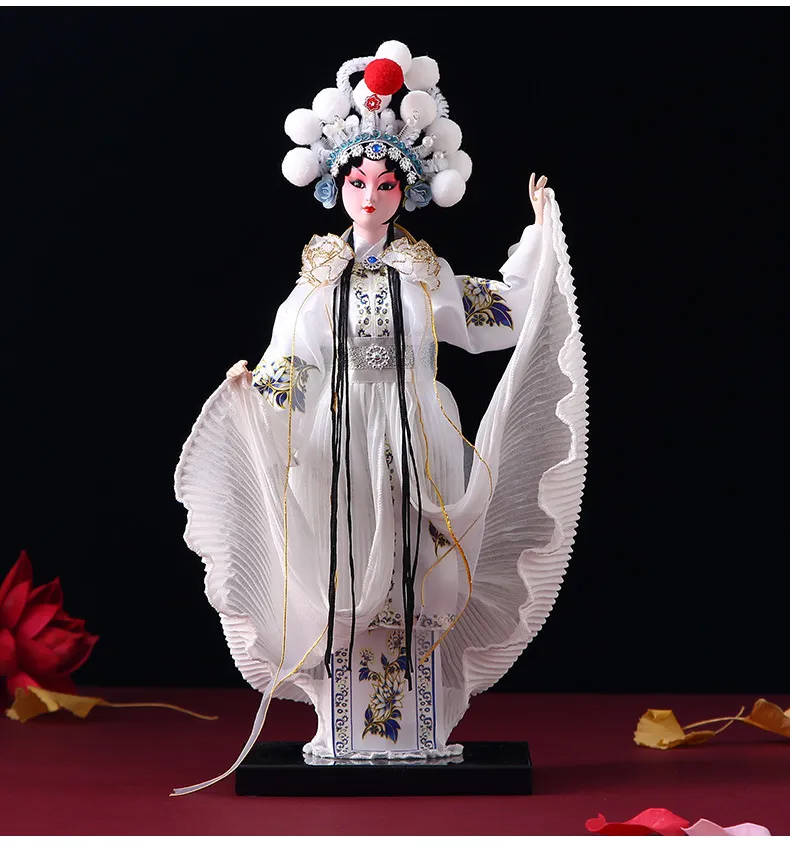 Chinese opera figurine in study room setting as cultural educational piece.