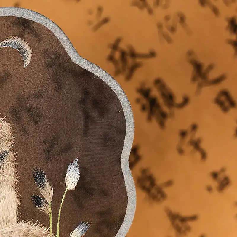 Premium bamboo fan ribs construction with natural grain texture and flexible folding mechanism.