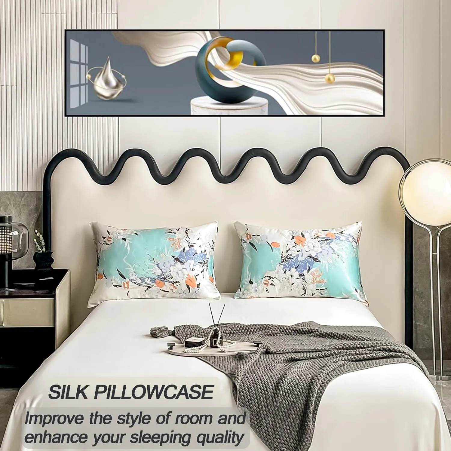Hidden zipper design on silk pillowcase demonstrating secure closure and elegant appearance.