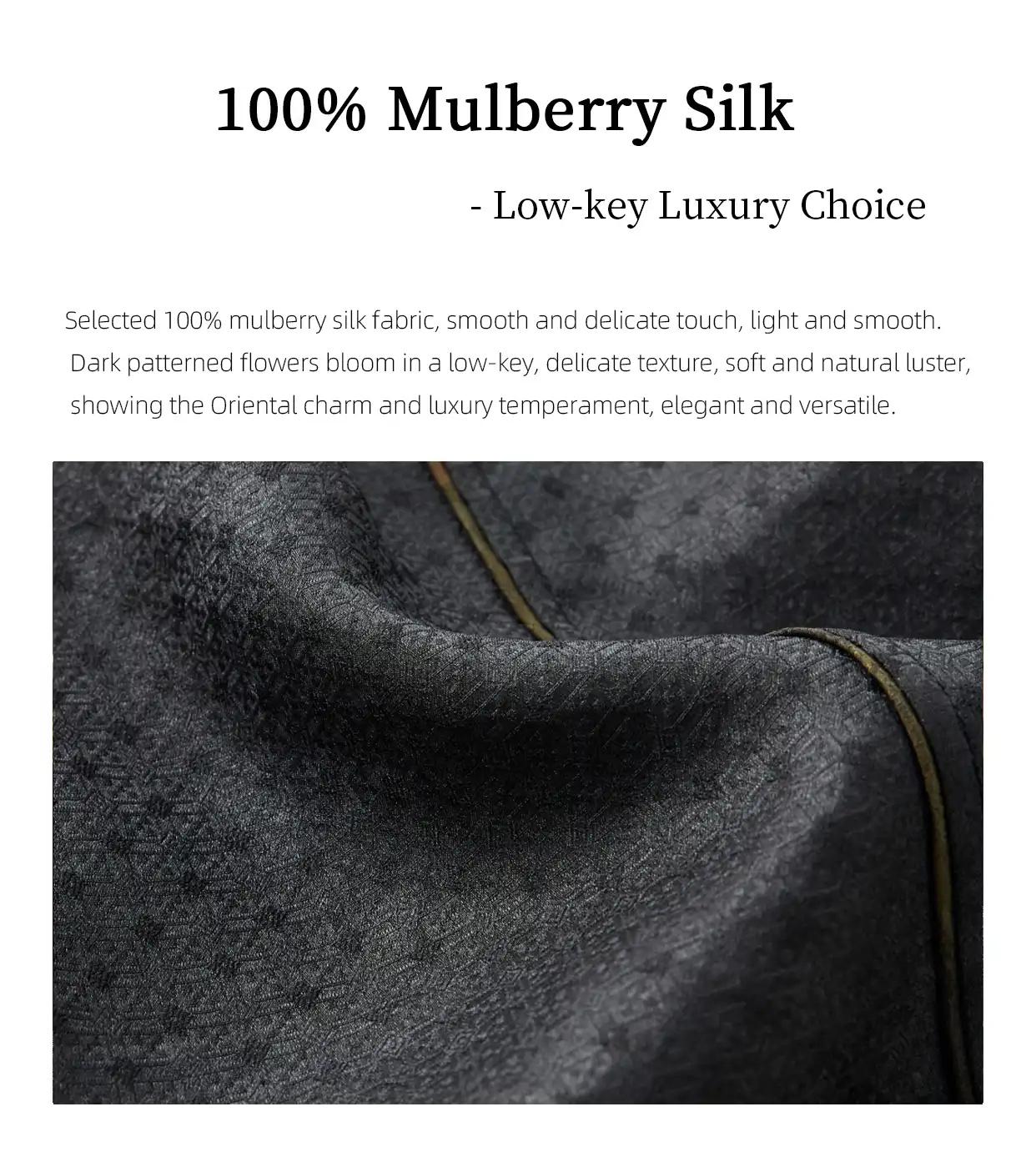 Detail shot of V-neck construction and traditional Chinese style craftsmanship elements.