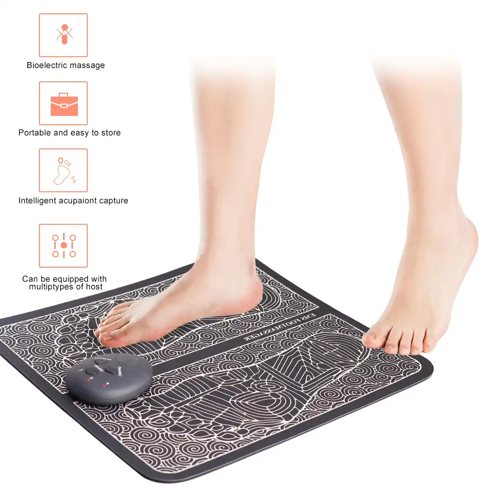 Electric foot massager pad, used for leg cramp relief..