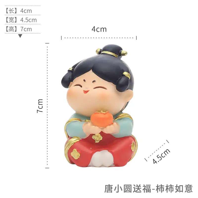 Chinese Datang Handmaiden Decoration Doll front view showing traditional Tang Dynasty styling.