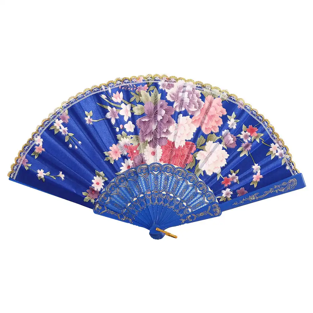 Detailed texture shot of silk fabric covering on Japanese hand fan revealing fine material quality.