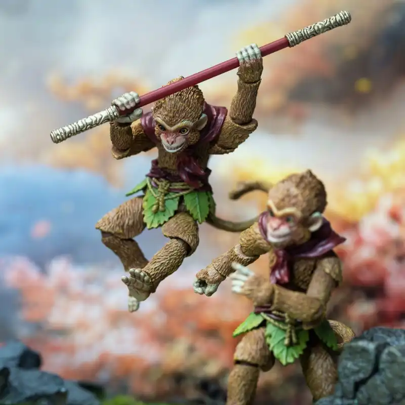 Complete collectible package showing figure, accessories, and original packaging together.