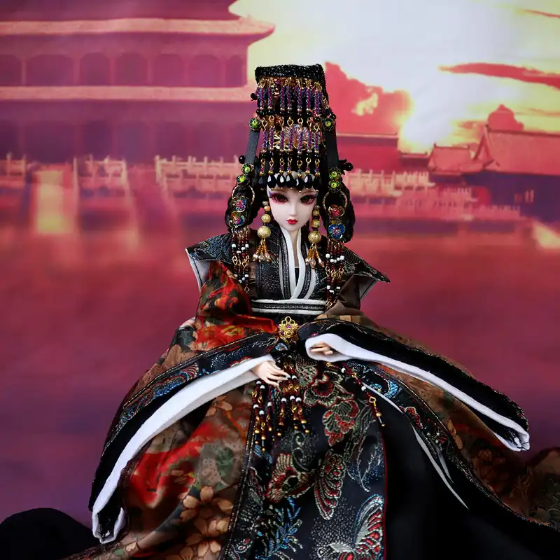 Chinese Empress Court Decoration Doll 31cm front view showing ancient costume details.
