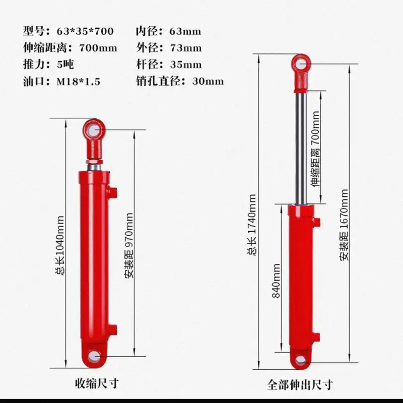 Mounting bracket and connection hardware included with hydraulic cylinder package.
