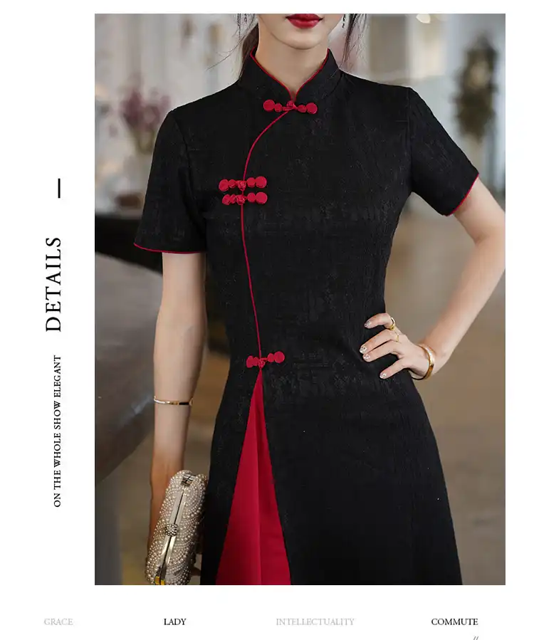 Chinese cheongsam dress color variations and pattern options available.