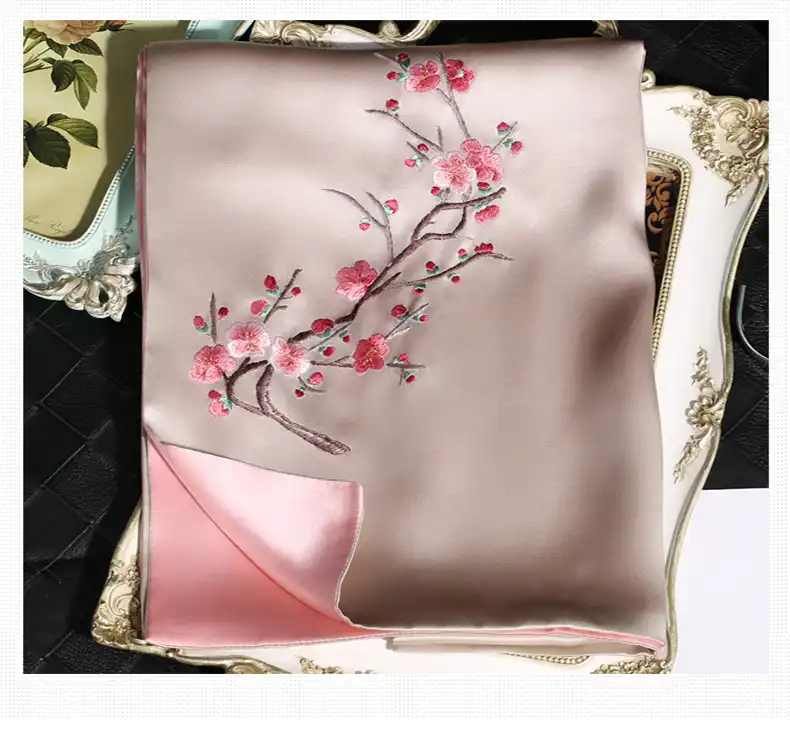 Premium mulberry silk scarf fabric texture demonstrating 16MM weight and lustrous appearance.