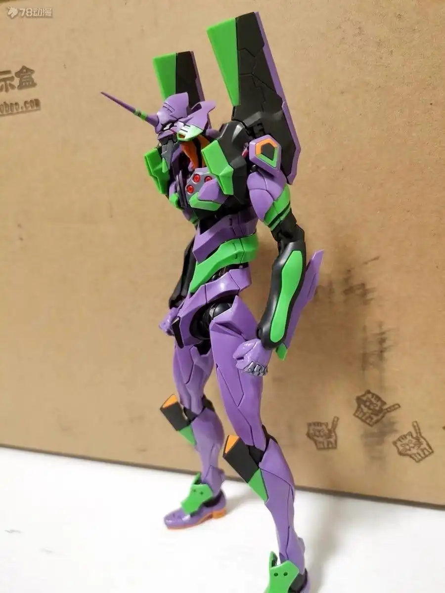 Anime action figure kit Eva-01, top-down view of components..
