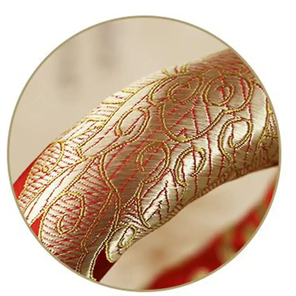 Handmade silk brocade cushion with traditional auspicious cloud pattern for Tibetan singing bowl.