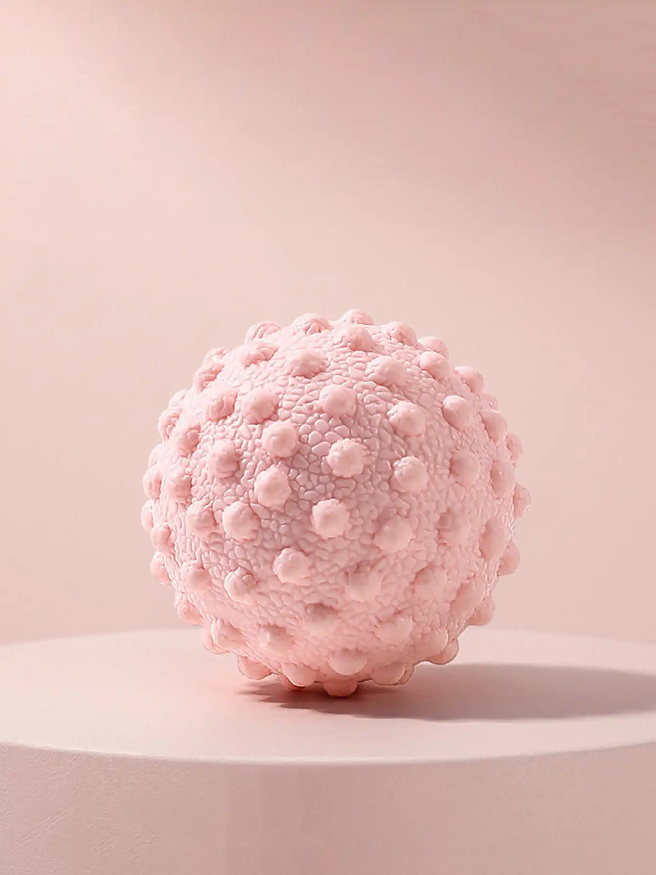 Fascia massage ball set with TPR raised points, front view..