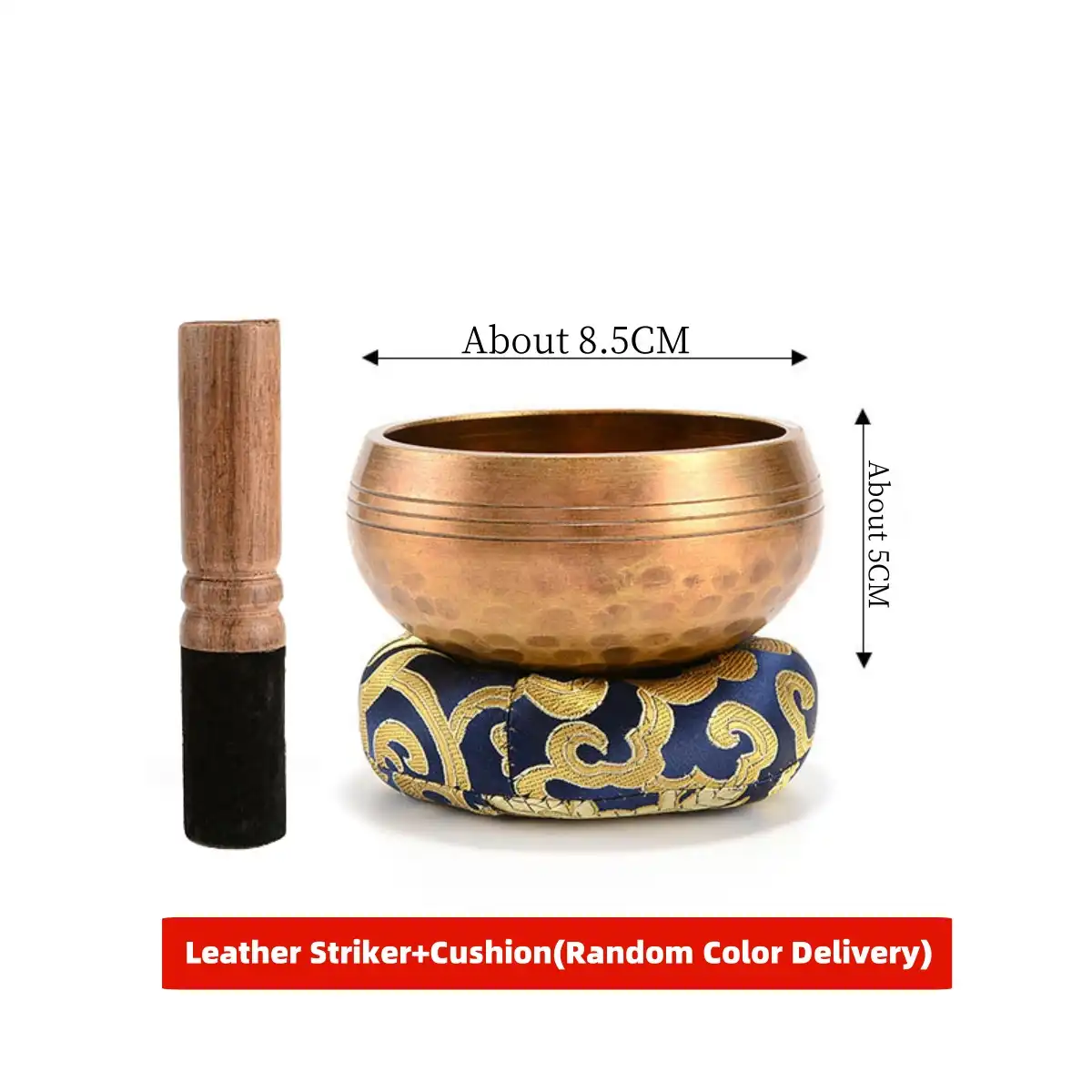 Six different size options of Tibetan singing bowls from 8.5cm to 20cm diameter available.