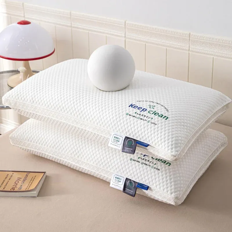 3D memory foam cervical pillow with ventilation holes showing advanced cooling airflow design.