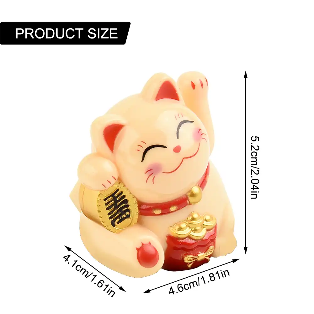 White solar lucky cat ornament showing detailed craftsmanship and smiling facial expression.