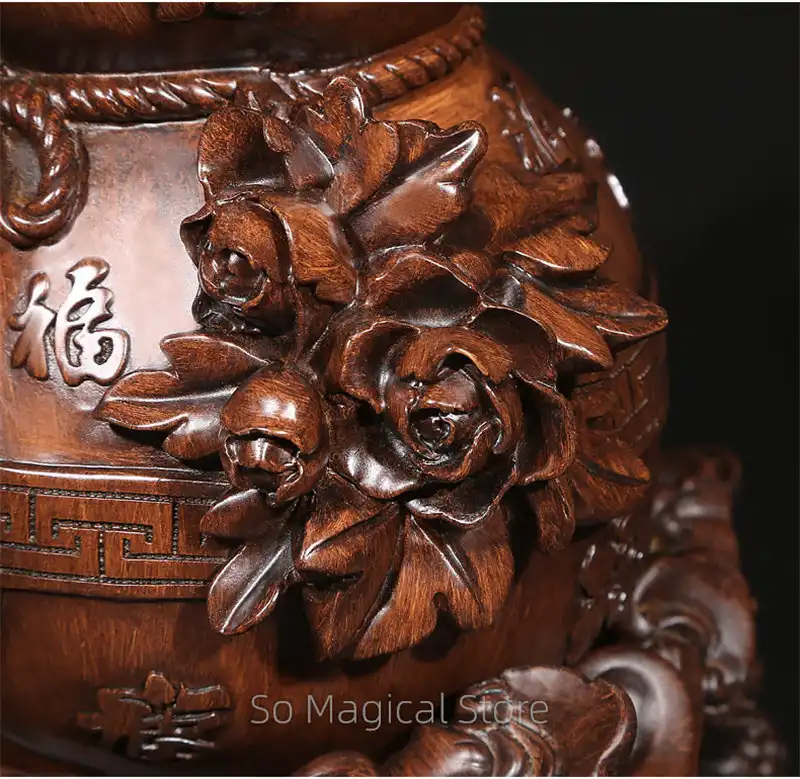 Close-up of wu lou bottom showing stable base and quality resin construction.