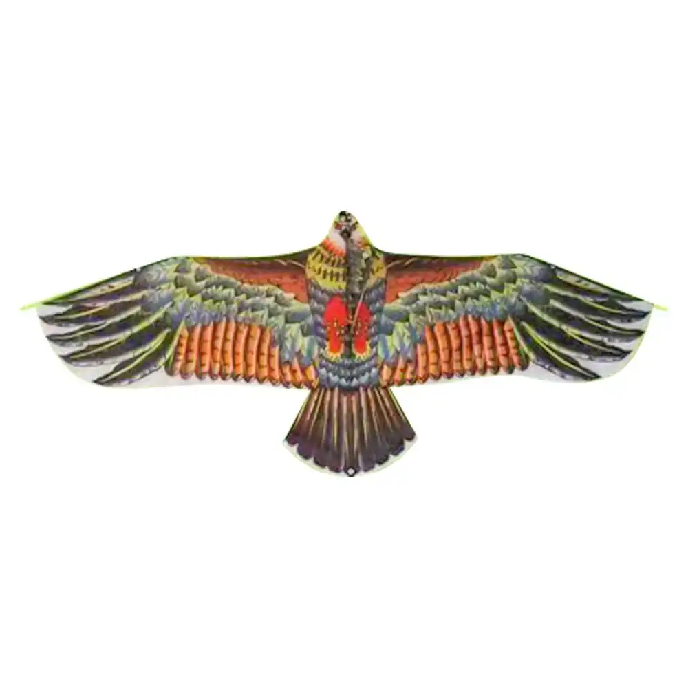 Close up view of eagle kite showing composite material construction and wing graphics.