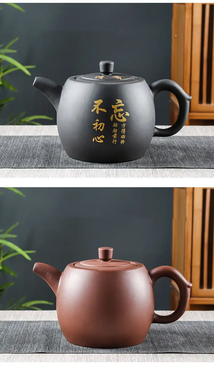 Retro tea set styling with authentic Chinese Yixing teapot creating traditional tea ceremony ambiance.