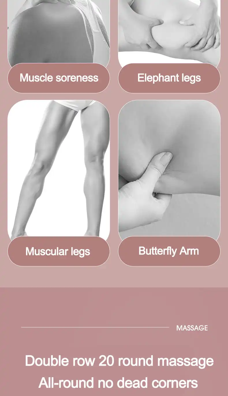 Non-slip handle leg massage roller, close-up of 3D convex design..