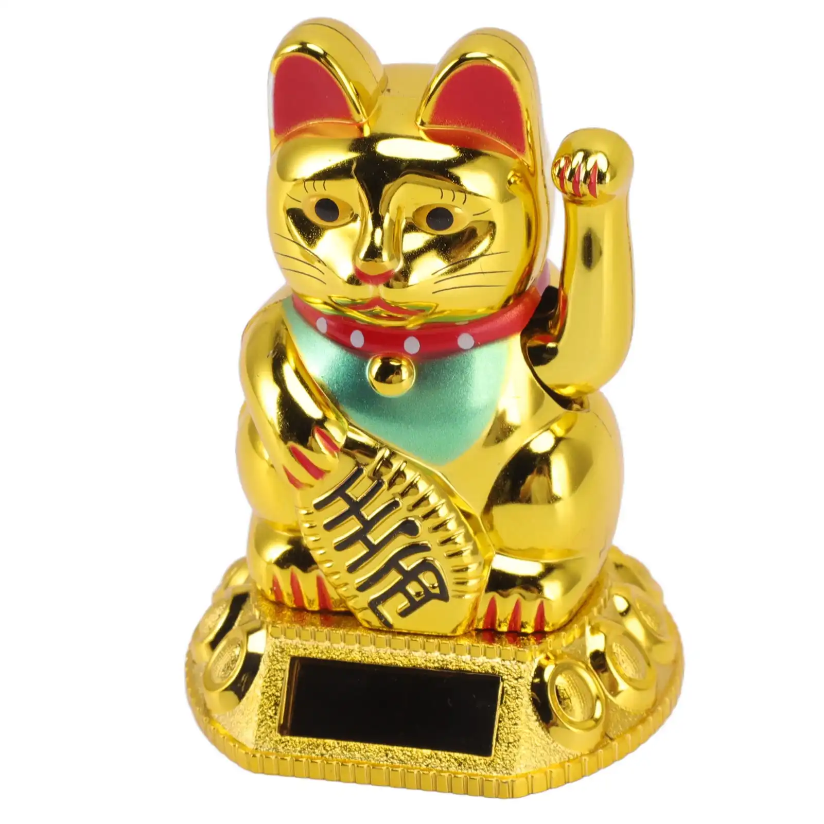 Hotel reception desk displaying fortune cat as welcoming business decoration element.