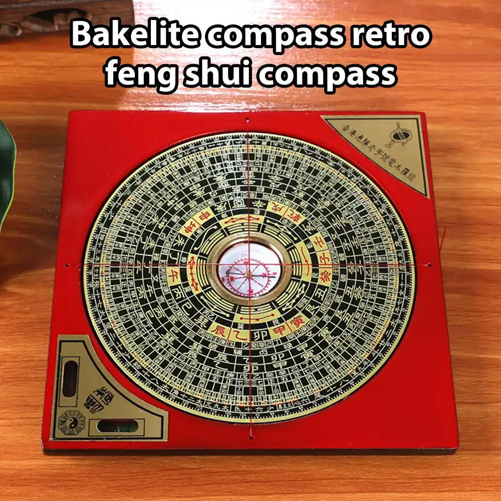 Professional copper bagua compass with ternary triad integrated design and traditional markings.