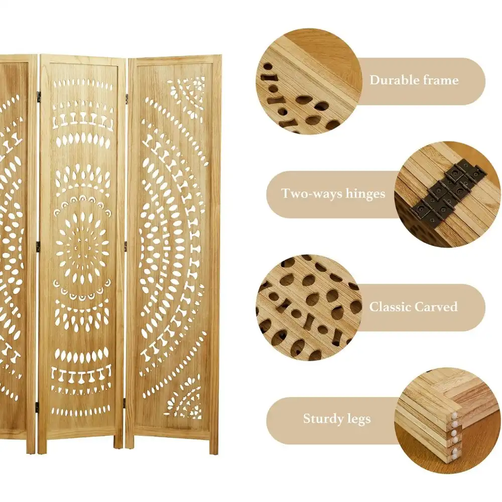 Close-up detail view of premium paulownia wood frame with MDF carved panel craftsmanship.