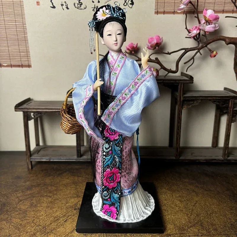 12 inch Peking Opera porcelain doll traditional Chinese Beijing cultural gift front view.