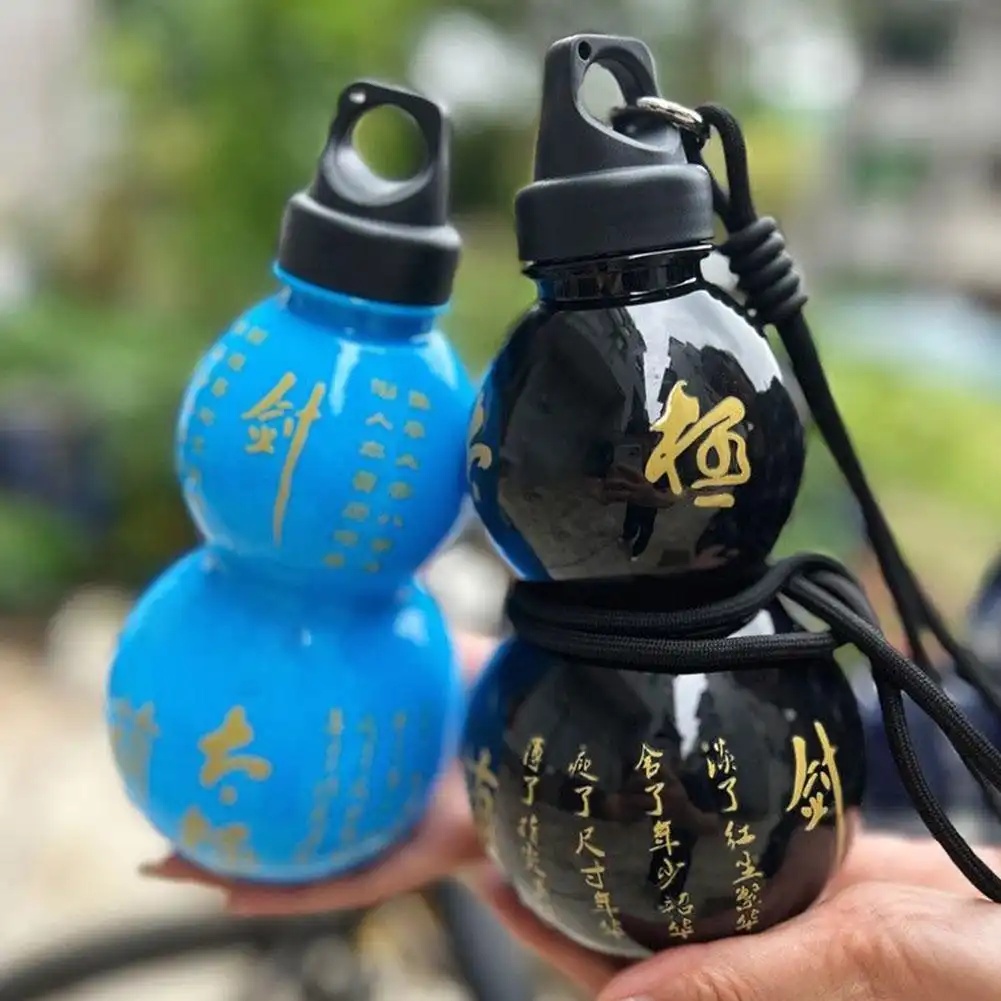 Top view of gourd bottle opening showing direct drinking spout and secure leak-proof closure.