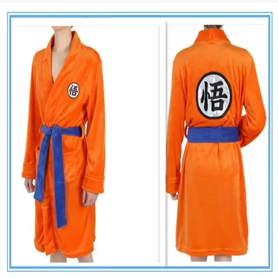 Unisex couple wearing matching Sun Wukong bathrobes demonstrating comfortable fit and sizing.