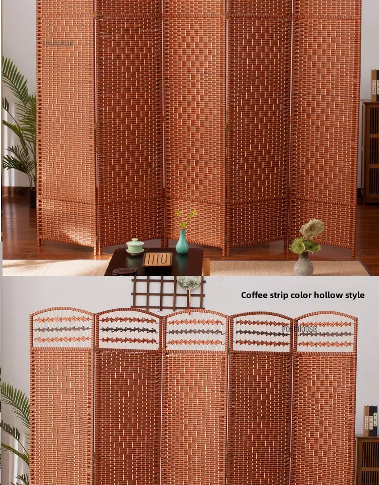 Bamboo screen providing semi-privacy while maintaining elegant home decor accent.