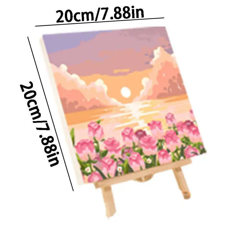 Canvas preparation showing pre-printed numbered sections and design outline.