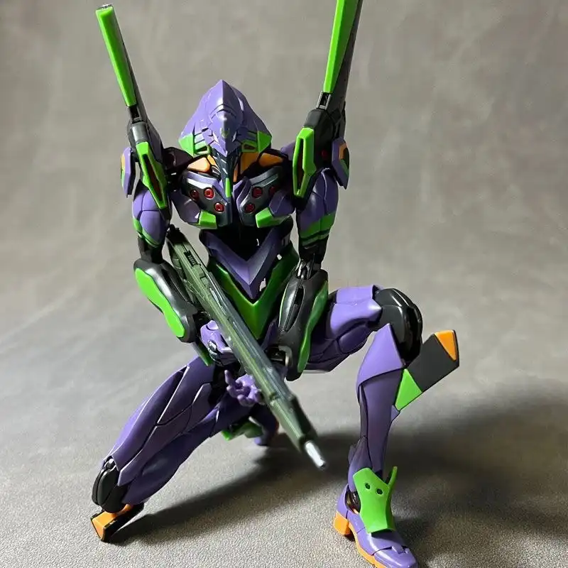 Evangelion 01 1:144 scale model, assembled with dynamic pose..