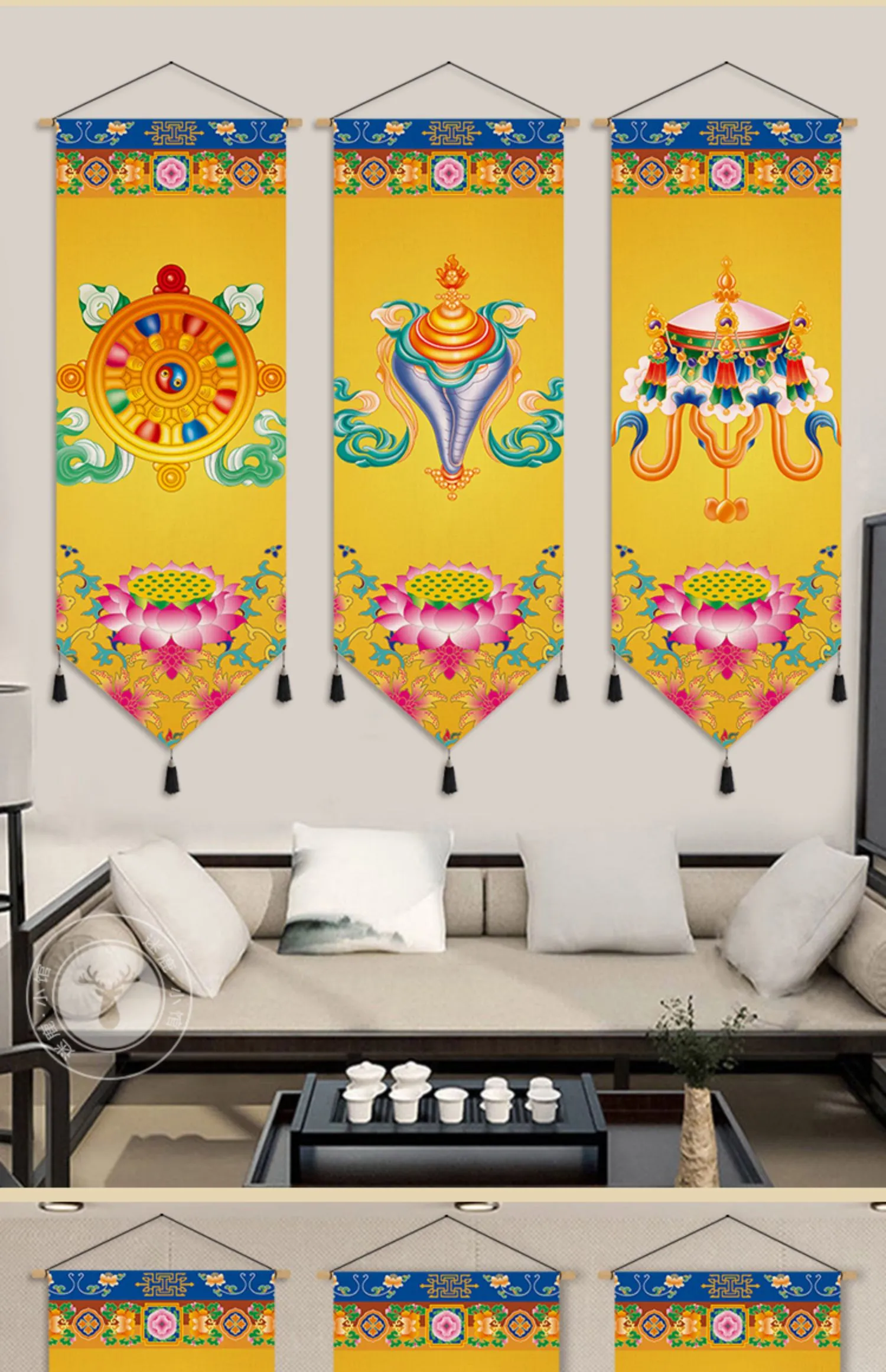 Traditional Thangka canvas print perfect for meditation room or spiritual home decor.