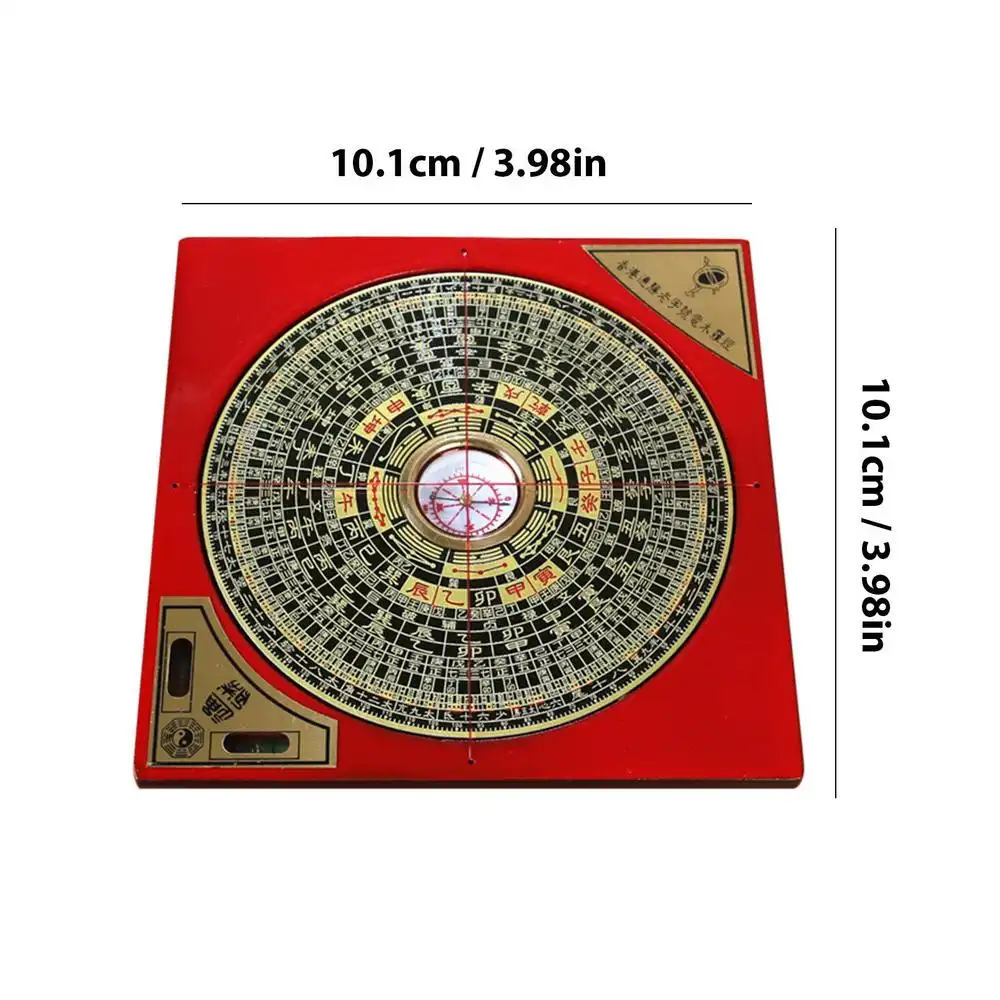 Close-up view of compass center showing detailed bagua configuration and directional indicators.