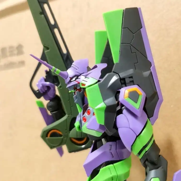 Evangelion 01 model kit 1:144 scale, front view in box..