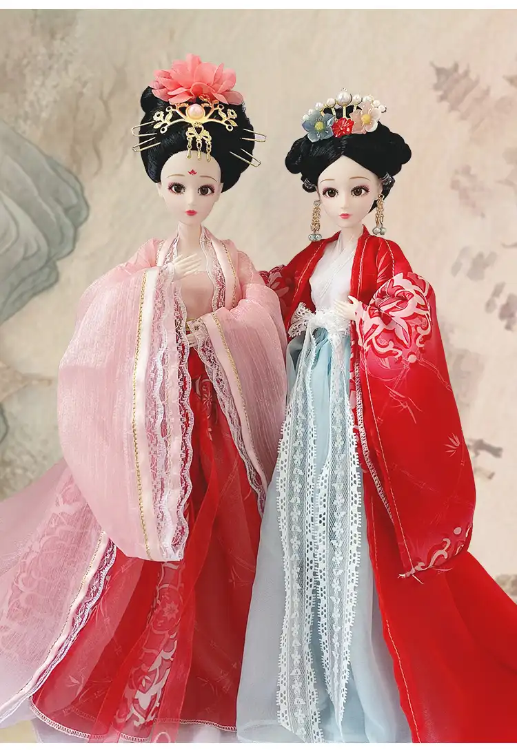 Chinese Imperial Court Princess Doll 30cm front view showing traditional ancient costume details.