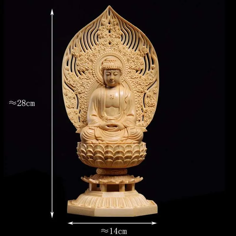 Close-up of Buddha statue face showing serene expression and intricate facial details.