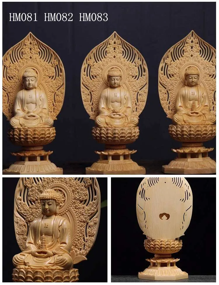 Buddha statue size comparison with furniture showing large dimensions for home decor.