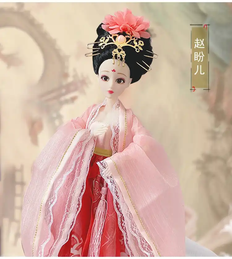 Chinese princess doll displayed in traditional pose demonstrating imperial concubine elegance.