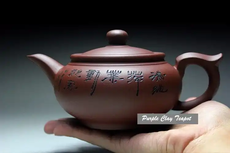 Complete tea set arrangement with 400ml Chinese purple clay teapot as elegant ceremony centerpiece.