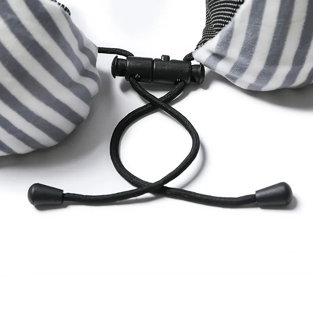 U-shaped pillow ergonomic design conforming to natural neck curve for cervical spine alignment.